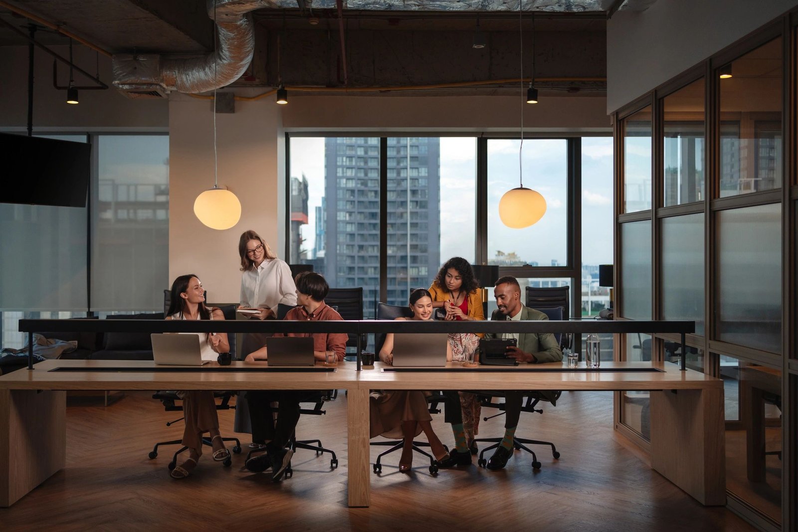 Team working together in a modern ecommerce workspace