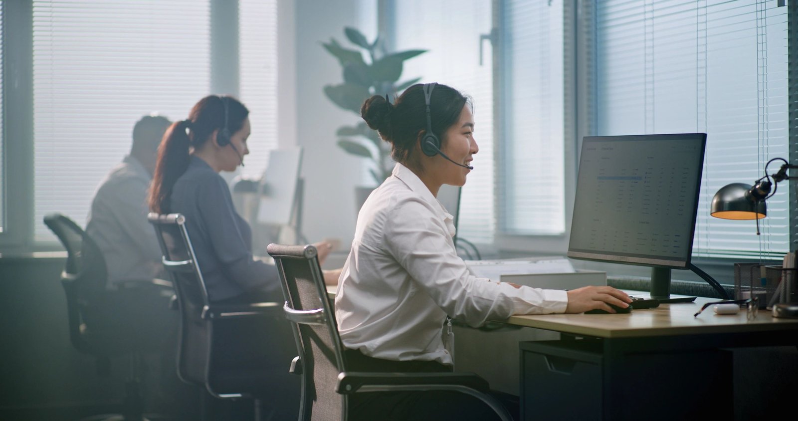 Customer support team assisting online shoppers