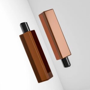 Brown amber glass cosmetic bottle with disk top flip cap mockup, flat disk cap squeeze bottle packaging, square skincare container, rectangular shape squeeze bottle, cubic shape bottle